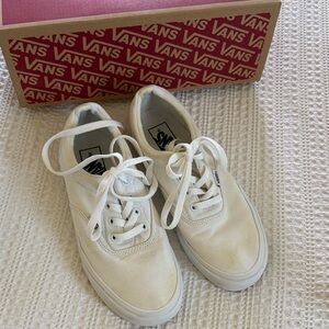 Vans Off-White Canvas Lace-Up Sneakers
